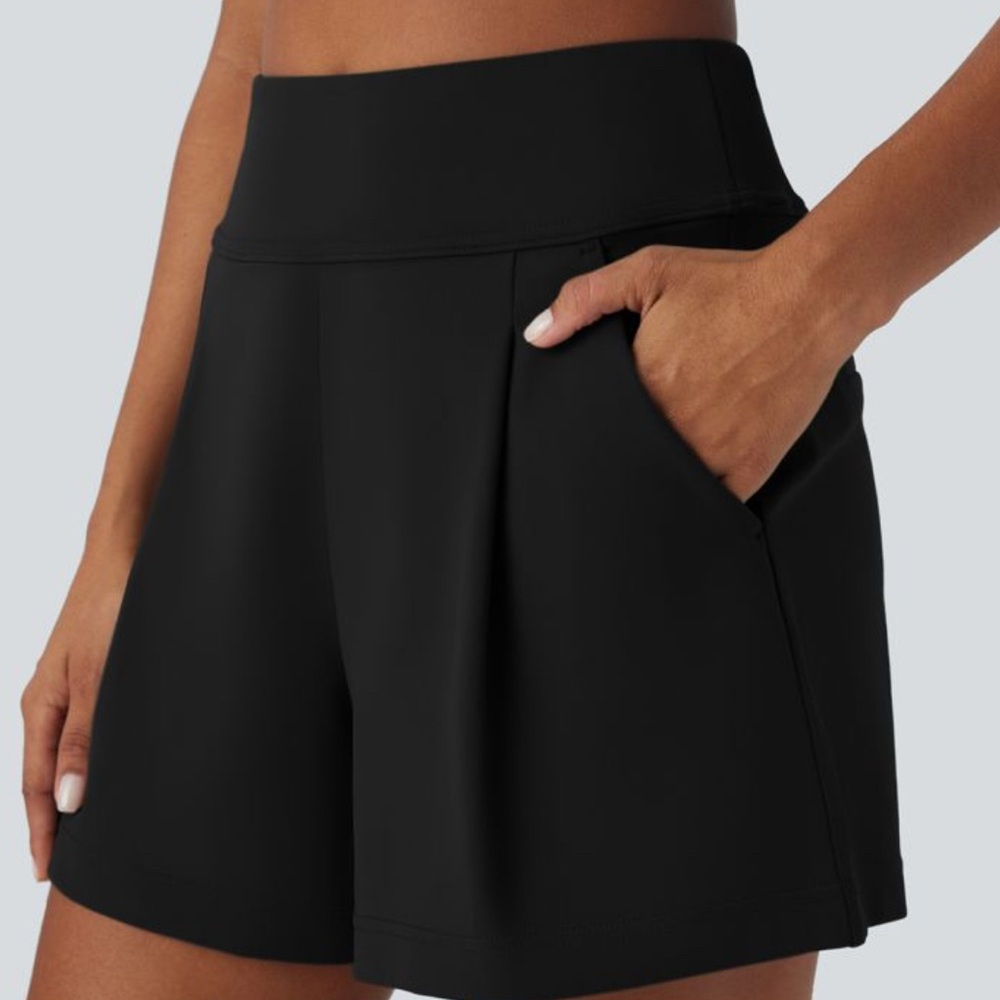 HALARA High Waisted Pocket Wide Leg Work Shorts Size L Large